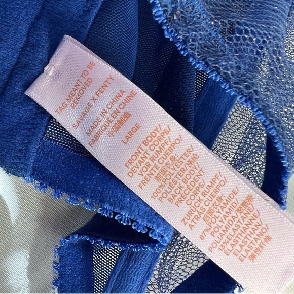 Savage X Fenty Corset Top Bustier Women Large Lace Garter Straps Sheer Leopard - Picture 7 of 9